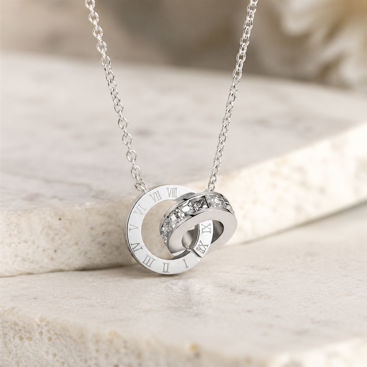 Infinity Roman Necklace – Silver