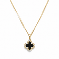 Noir & Ivory Clover Necklace – Gold