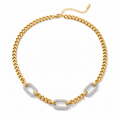 Serenity Pavé Link Necklace – Silver