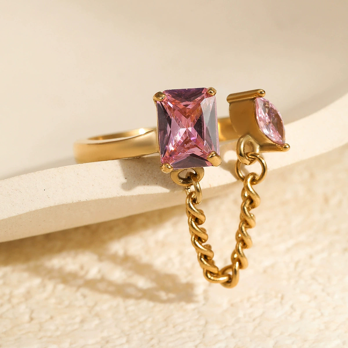 Blush Chain Open Ring