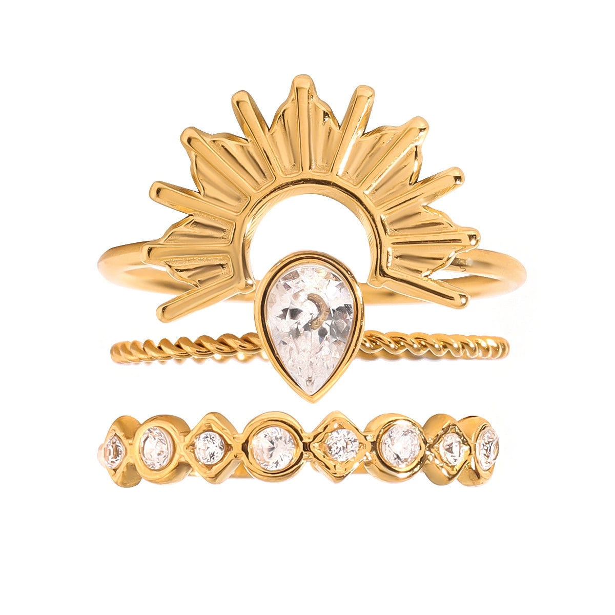 Sunburst Ring Stack