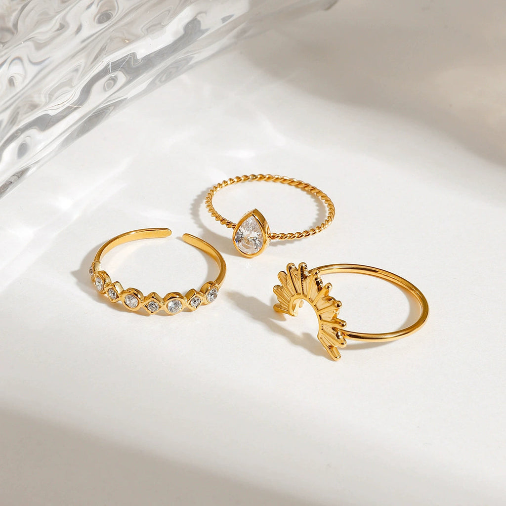 Sunburst Ring Stack